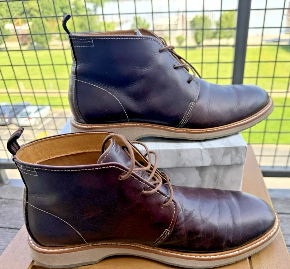 Men's Size 11 Cole Haan Leather Comfort Grand OS Chukka in Dark Java Brown EUC